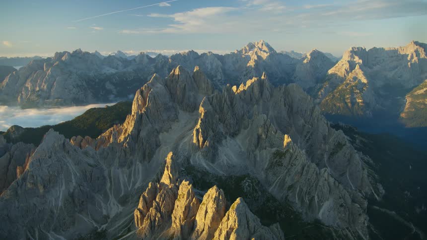 A region of the badlands with various large rock formations