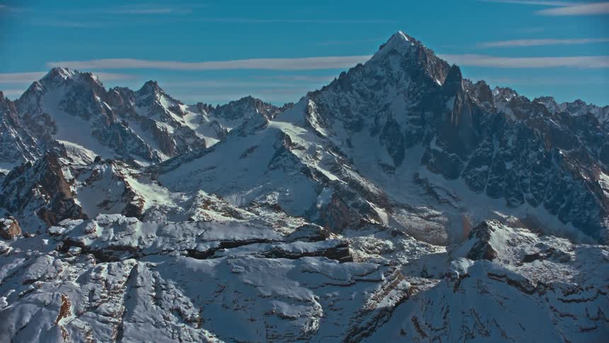 A chain of mountains covered in snow
