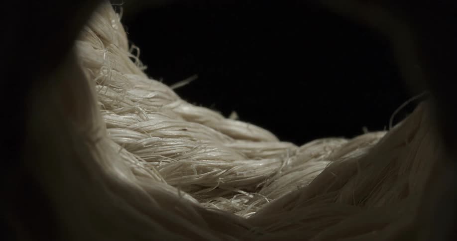 Closeup of ropes on a black background