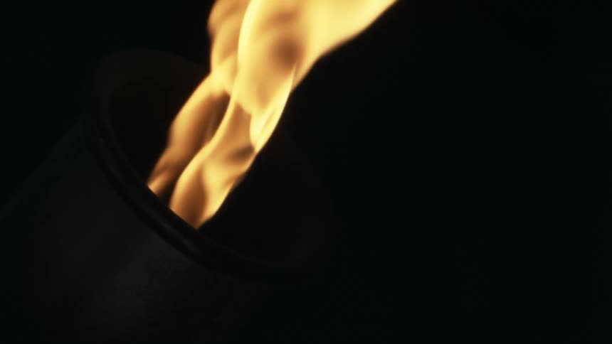 A flame is shooting up