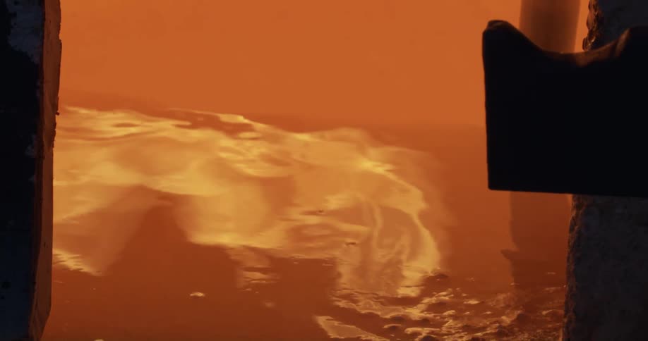 Closeup of a welding machine emitting flames