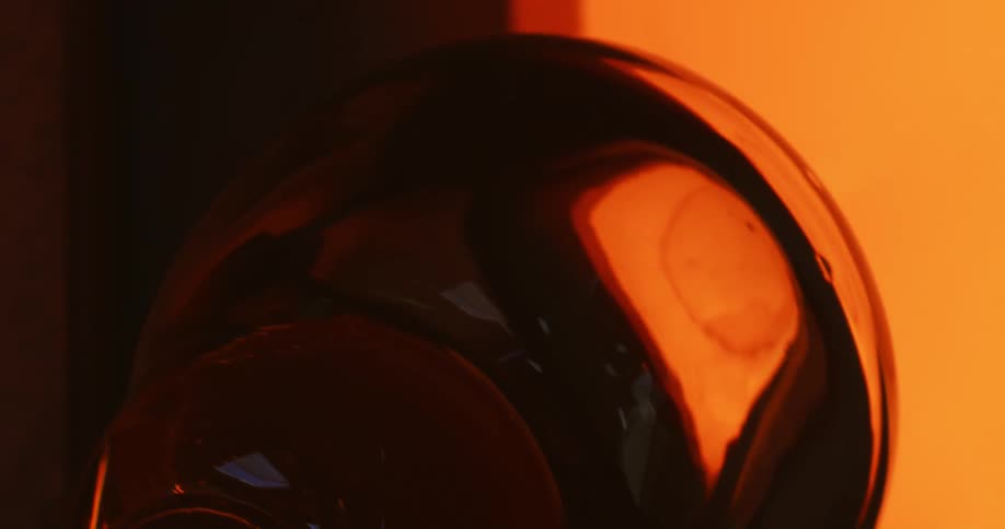 Glass is placed inside a glassblowers furnace