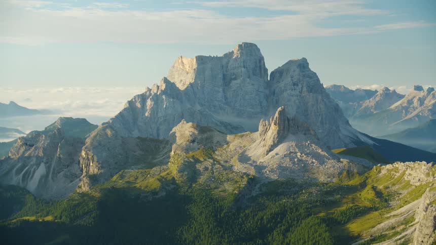 Landscape of mountains on a sunny day
