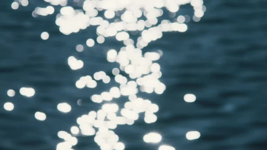 The sun is reflecting on the ocean