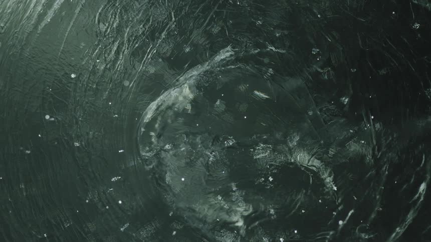 Close up of abstract green water texture