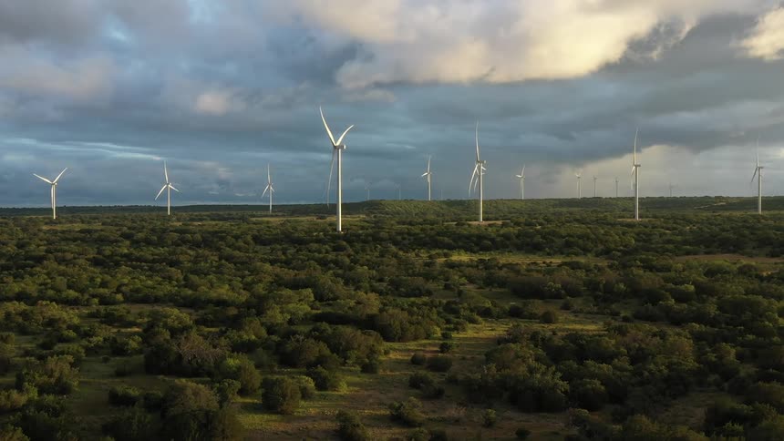 Windmills cover the landscape