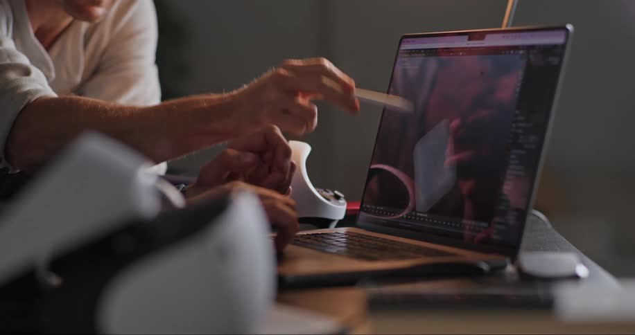 Men working with technology in an office