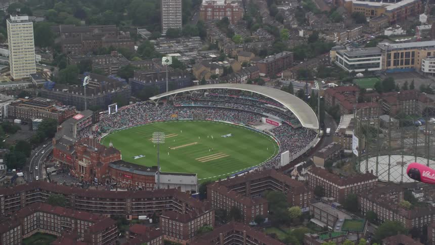 Aerial view of the oval cricket stadium in london