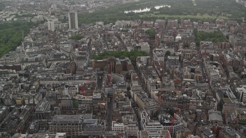 Aerial view of metropolitan neighborhood