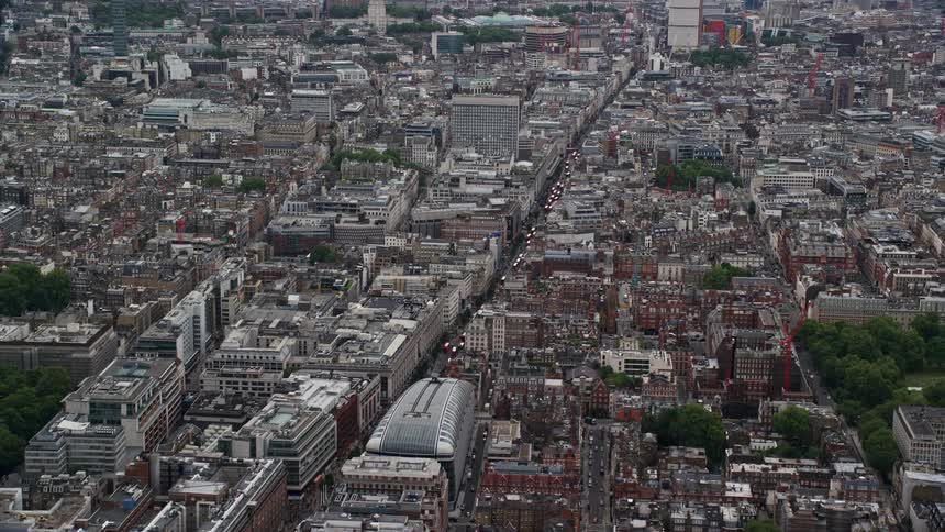 Traffic runs through the city