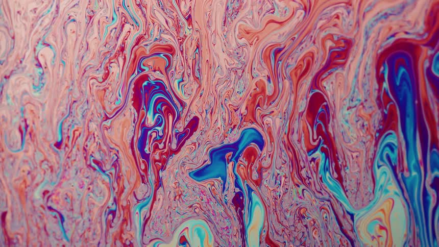 Colorful liquid running in gentle waves