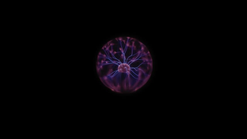 A tesla coil with several electrical beams