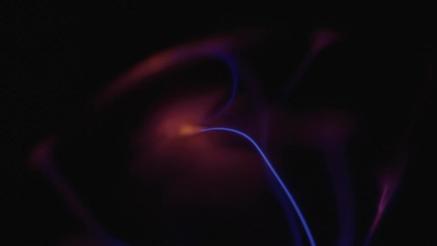 Purple and neon abstract rays in motion