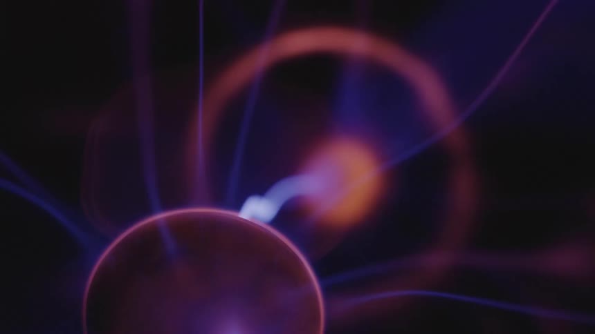 A tesla coil with several electrical beams