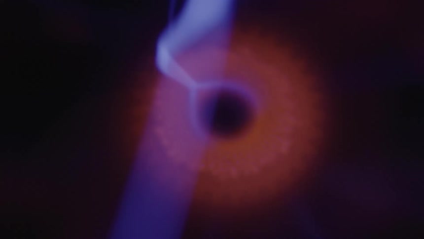 Purple lights on abstract magnetic waves