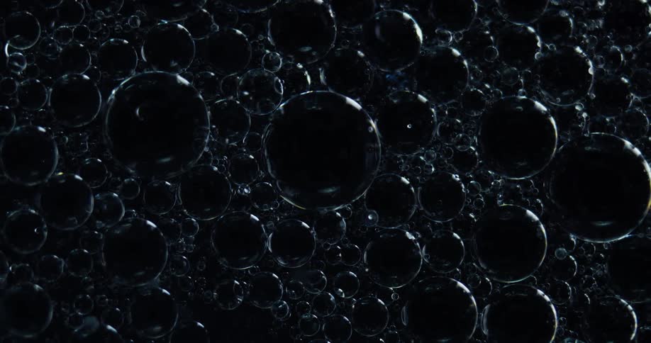 Black shows through clear mat of bubbles