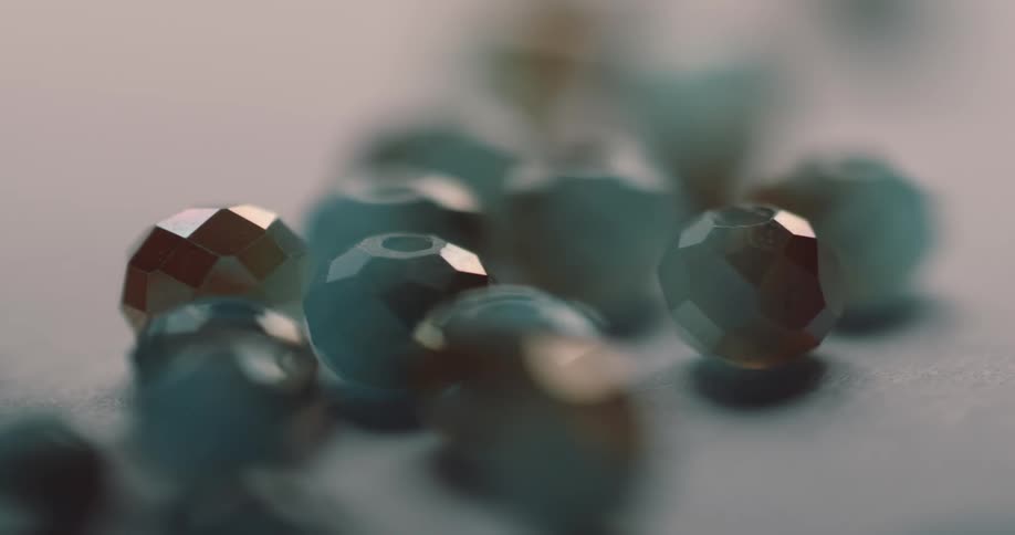 Beads for jewelry are bunched together