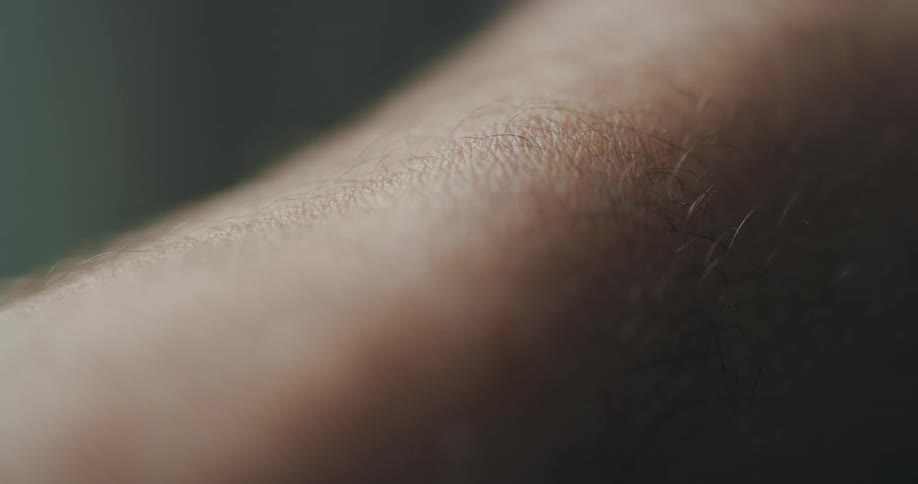 Human skin with wisps of hair