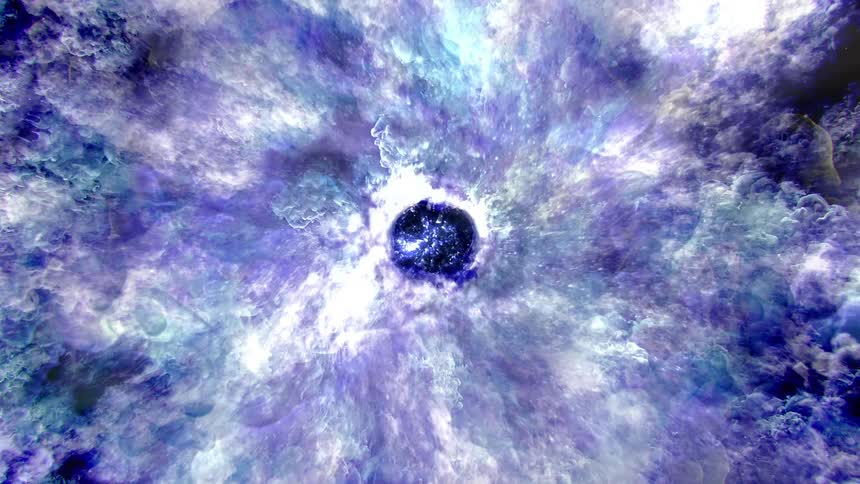 Exploding sypernova of cloud of mater in outer space