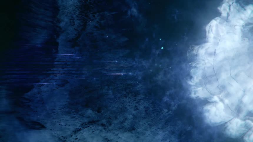 Blue matter coming from an outer space explosion