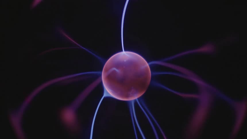 A sphere of energy with purple rays