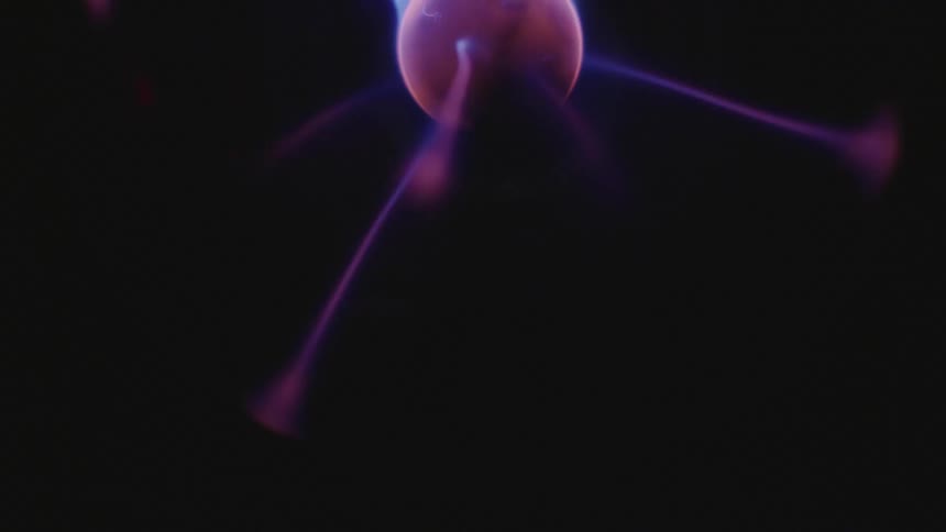 The lightning shoots around the ball