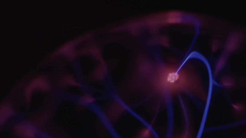 A sphere of energy producing purple lightning