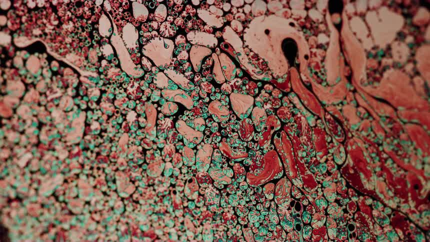 Colored liquid running slowly