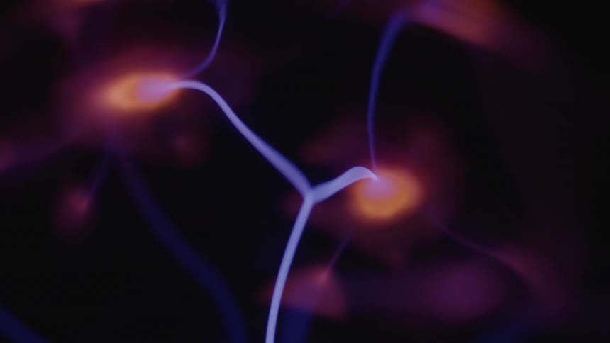 Colorful energy beams inside a plasma globe