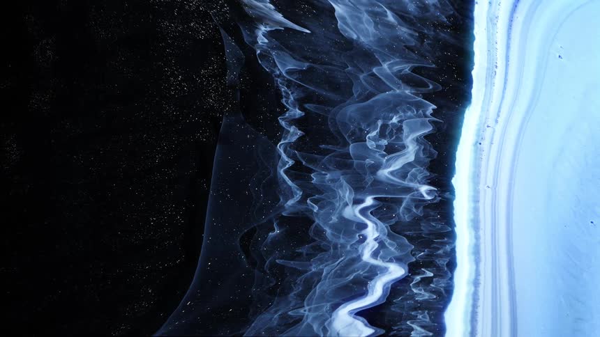 Slow motion of blue smoke