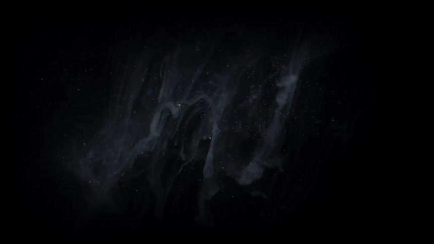The dark space at night with stars movement