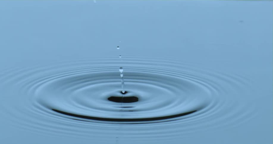 Water drops causing a ripple effect