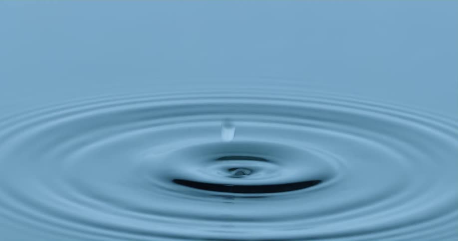 Closeup of an abstract water droplet dripping