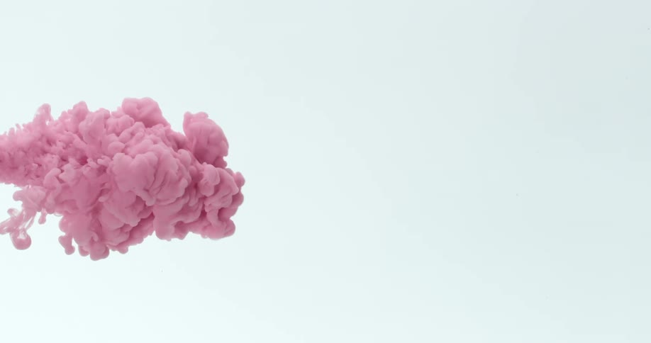 The pink smoke is moving and expanding across the screen