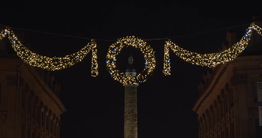 He city is beautifully adorned with bright and shimmering lights in celebration of christmas and new year