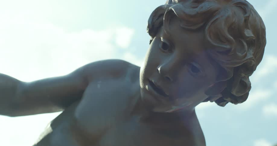 A close up clip of a statue