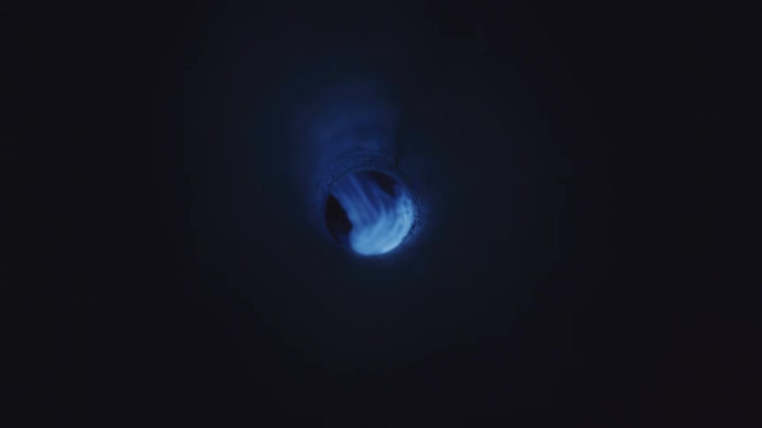 Hole shows blue gas that brightens and darkens