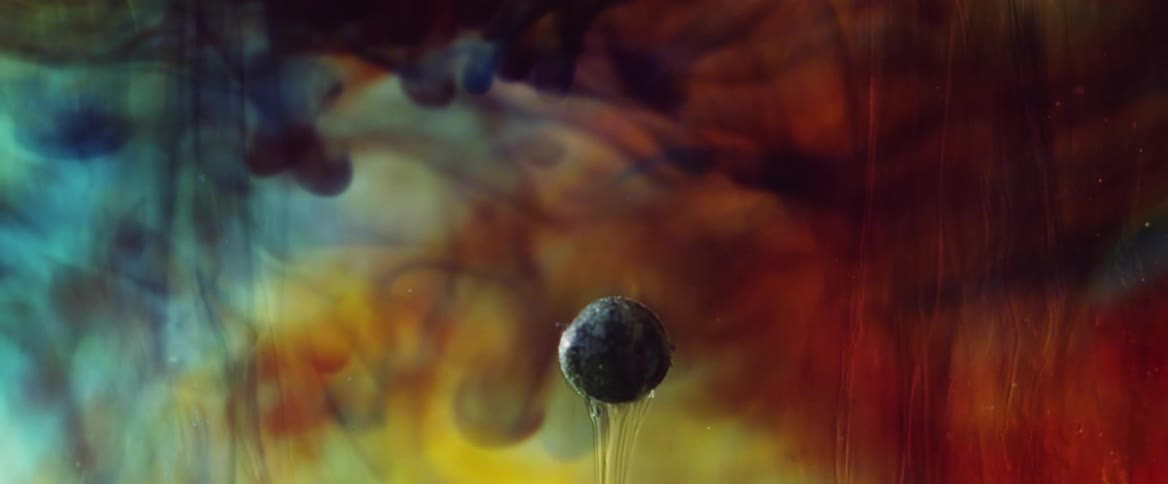 Art made with vibrant colors and black smoke