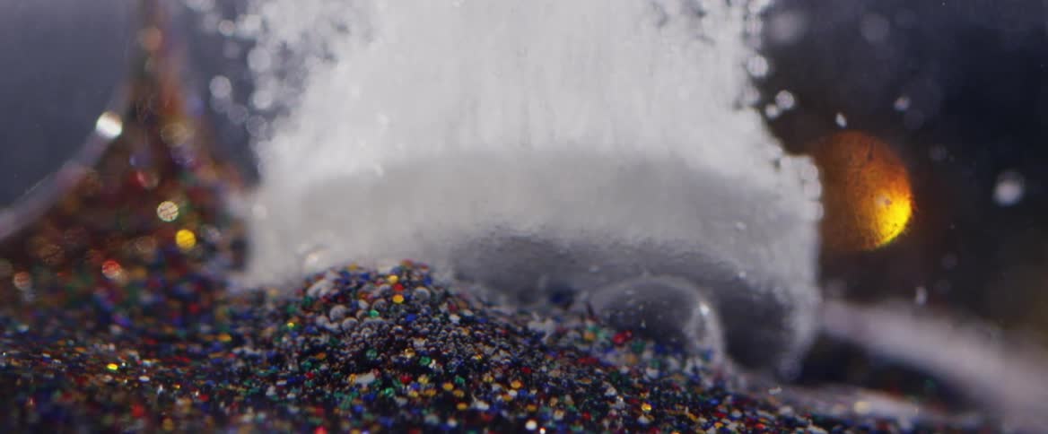 Foam is rising off the object underwater