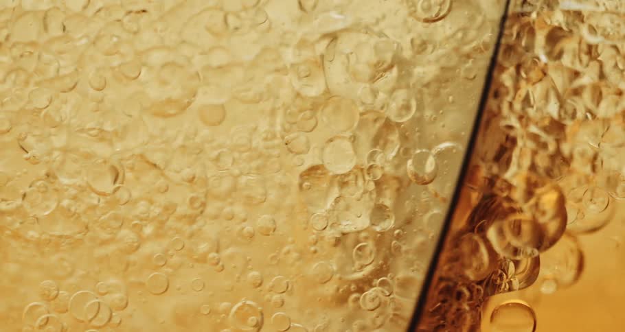 Flowing liquid of golden color