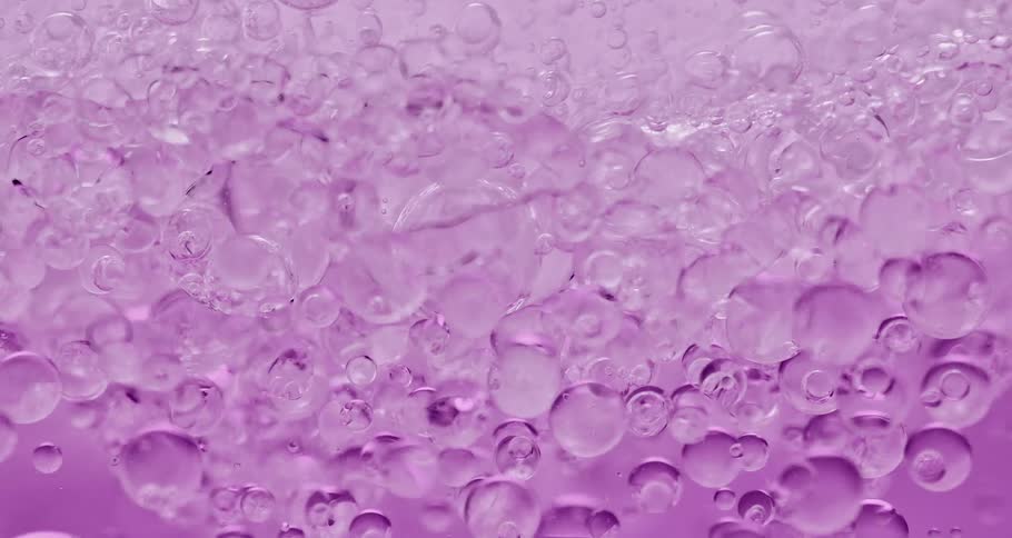 The bubbles rise in the water