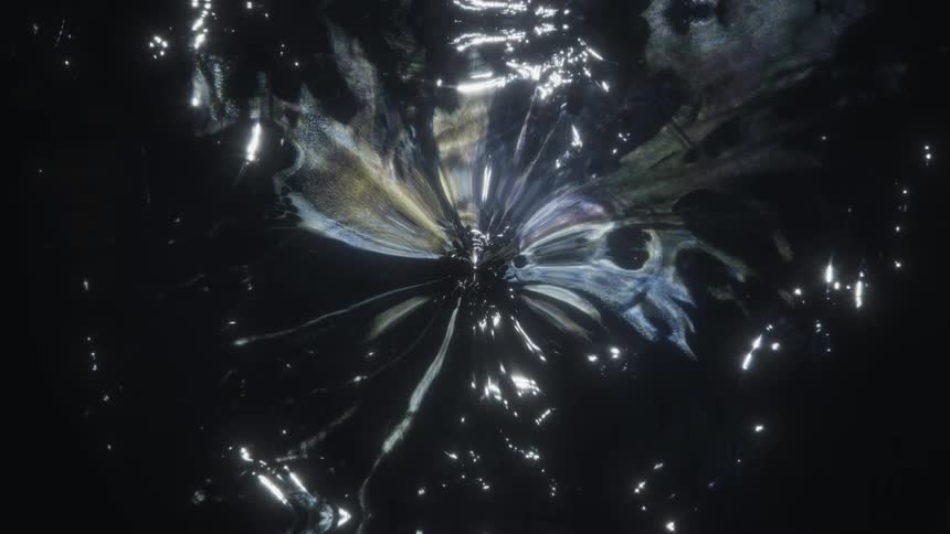 Dense abstract liquid with reflections in a special effect