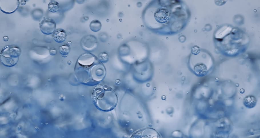 Numerous bubbles in dense and abstract moving water