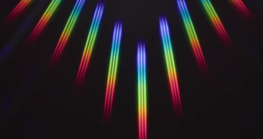 Fractal of standardized and colorful abstract lights on a black background