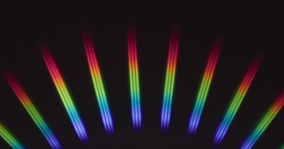 Several beams of light of the same color moving uniformly