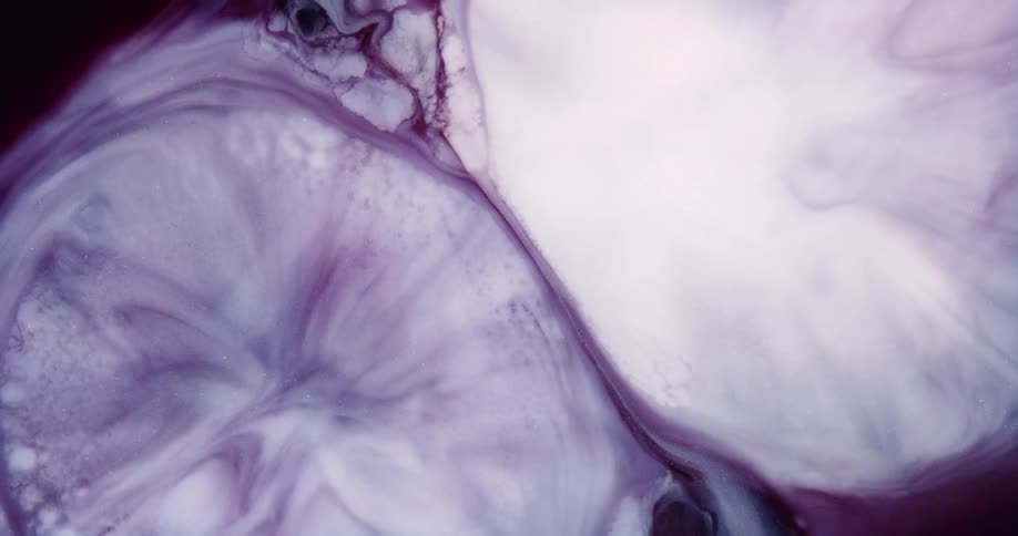 Abstract white and pink smoke colliding on a black background