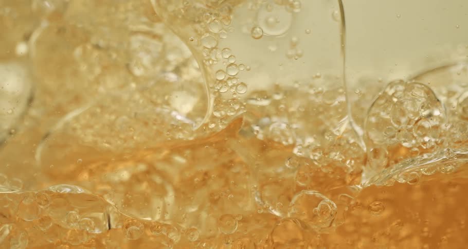 Dense and abstract liquid in motion with bubbles