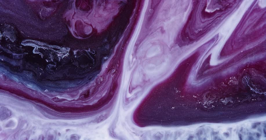 Abstract psychedelic colorful white and purple liquid ink