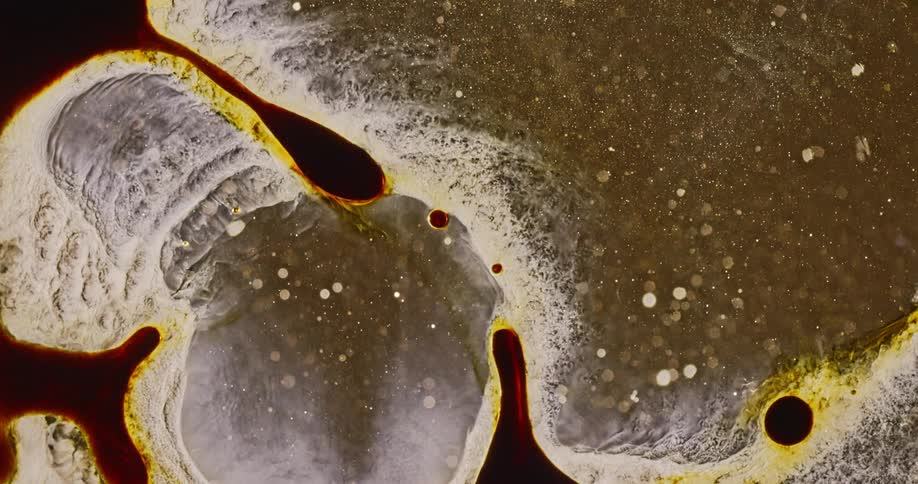 A golden spot expanding and joining others