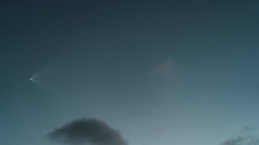 Sky view with a plane passing by in time lapse